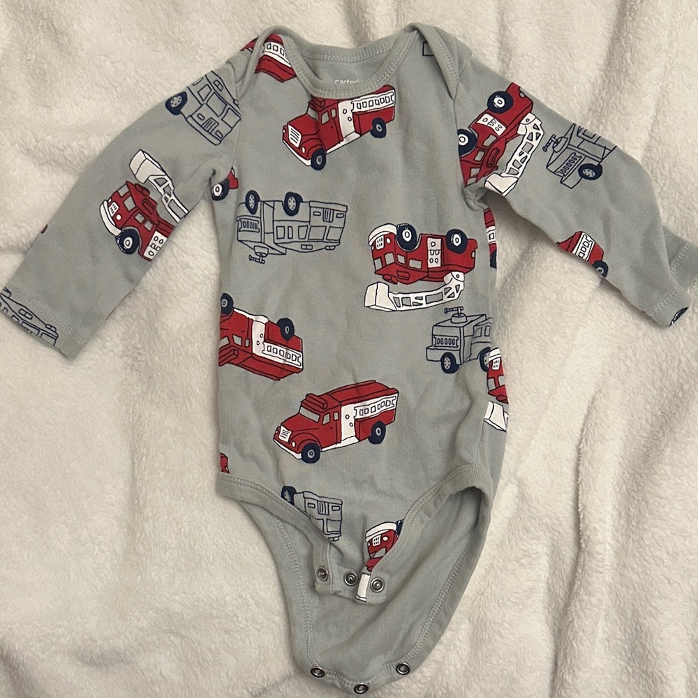 Fire Truck Print Carter’s 6m Onesie